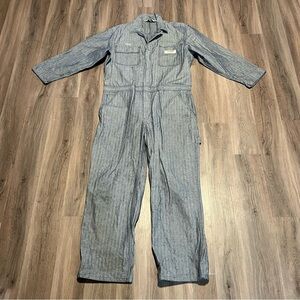 Big Mac Workwear 44x31 Denim Coveralls Cotton Herringbone Jumpsuit Chuck VTG